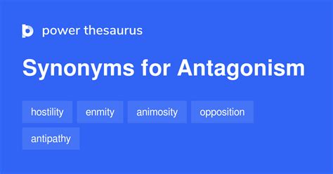 Another way to say Antagonist Synonyms for Antagonist (other words and phrases for Antagonist). . Antagonism synonyms
